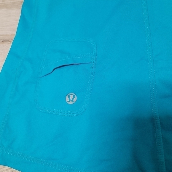 Lululemon rushed tank top US S teal & gray small front pocket US4 - Picture 6 of 9